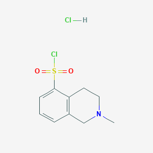 molecular formula C10H13Cl2NO2S B2810314 2-甲基-1,2,3,4-四氢异喹啉-5-磺酰氯化物盐酸盐 CAS No. 1955520-47-4