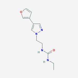 molecular formula C12H16N4O2 B2810322 1-ethyl-3-(2-(4-(furan-3-yl)-1H-pyrazol-1-yl)ethyl)urea CAS No. 2034292-31-2