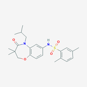 molecular formula C23H30N2O4S B2810328 N-(5-isobutyl-3,3-dimethyl-4-oxo-2,3,4,5-tetrahydrobenzo[b][1,4]oxazepin-7-yl)-2,5-dimethylbenzenesulfonamide CAS No. 922132-96-5