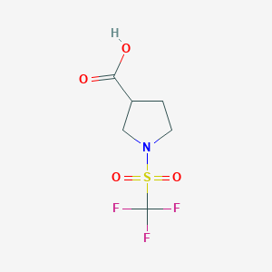 molecular formula C6H8F3NO4S B2810341 1-(三氟甲基磺酰)吡咯烷-3-羧酸 CAS No. 1341150-04-6
