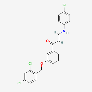 (E)-3-(4-chloroanilino)-1-{3-[(2,4-dichlorobenzyl)oxy]phenyl}-2-propen-1-one