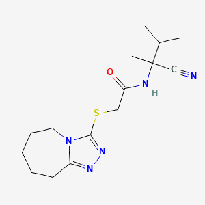 molecular formula C15H23N5OS B2810345 N-(2-cyano-3-methylbutan-2-yl)-2-(6,7,8,9-tetrahydro-5H-[1,2,4]triazolo[4,3-a]azepin-3-ylsulfanyl)acetamide CAS No. 872023-15-9