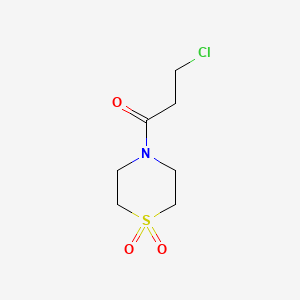 molecular formula C7H12ClNO3S B2810350 4-(3-氯丙酰)-1-硫吗啉-1,1-二酮 CAS No. 883797-57-7