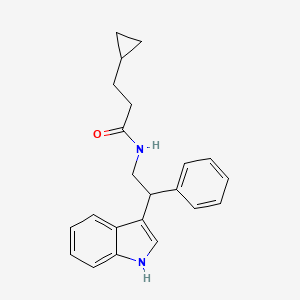 molecular formula C22H24N2O B2810353 3-Cyclopropyl-N-[2-(1H-indol-3-yl)-2-phenylethyl]propanamide CAS No. 2225146-82-5