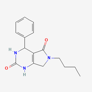 molecular formula C16H19N3O2 B2810379 6-butyl-4-phenyl-3,4,6,7-tetrahydro-1H-pyrrolo[3,4-d]pyrimidine-2,5-dione CAS No. 356773-89-2