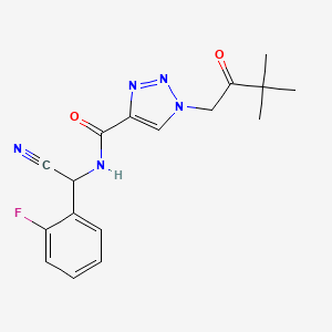 molecular formula C17H18FN5O2 B2810385 N-[cyano(2-fluorophenyl)methyl]-1-(3,3-dimethyl-2-oxobutyl)-1H-1,2,3-triazole-4-carboxamide CAS No. 1424605-67-3