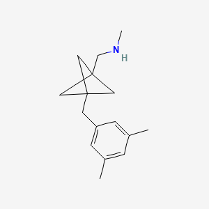 molecular formula C16H23N B2810389 1-[3-[(3,5-Dimethylphenyl)methyl]-1-bicyclo[1.1.1]pentanyl]-N-methylmethanamine CAS No. 2287274-50-2