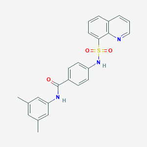 molecular formula C24H21N3O3S B281039 N-(3,5-dimethylphenyl)-4-[(8-quinolinylsulfonyl)amino]benzamide 