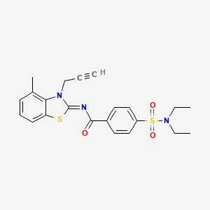 molecular formula C22H23N3O3S2 B2810391 4-(diethylsulfamoyl)-N-(4-methyl-3-prop-2-ynyl-1,3-benzothiazol-2-ylidene)benzamide CAS No. 868376-97-0