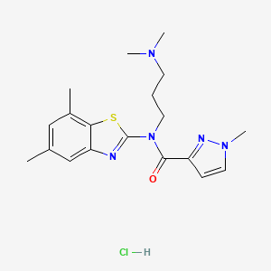 N-(3-(dimethylamino)propyl)-N-(5,7-dimethylbenzo[d]thiazol-2-yl)-1-methyl-1H-pyrazole-3-carboxamide hydrochloride