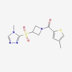 (3-((4-methyl-4H-1,2,4-triazol-3-yl)sulfonyl)azetidin-1-yl)(4-methylthiophen-2-yl)methanone