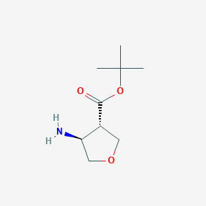 molecular formula C9H17NO3 B2810419 Tert-butyl (3S,4S)-4-aminooxolane-3-carboxylate CAS No. 2227880-74-0