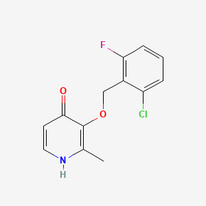 molecular formula C13H11ClFNO2 B2810428 3-((2-Chloro-6-fluorobenzyl)oxy)-2-methyl-4(1H)-pyridinone CAS No. 303144-58-3