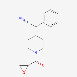 molecular formula C16H18N2O2 B2810429 2-[1-(Oxirane-2-carbonyl)piperidin-4-yl]-2-phenylacetonitrile CAS No. 2411221-90-2