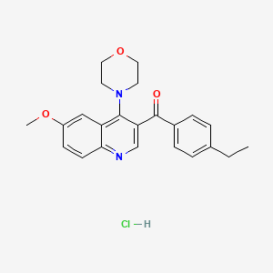 molecular formula C23H25ClN2O3 B2810430 3-(4-Ethylbenzoyl)-6-methoxy-4-(morpholin-4-yl)quinoline hydrochloride CAS No. 2097922-15-9