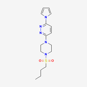 molecular formula C16H23N5O2S B2810432 3-(4-(butylsulfonyl)piperazin-1-yl)-6-(1H-pyrrol-1-yl)pyridazine CAS No. 1421481-31-3