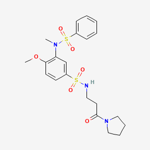 4-methoxy-3-(N-methylphenylsulfonamido)-N-(3-oxo-3-(pyrrolidin-1-yl)propyl)benzenesulfonamide