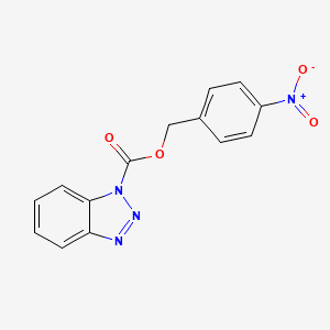 molecular formula C14H10N4O4 B2810449 4-Nitrobenzyl 1H-benzo[d][1,2,3]triazole-1-carboxylate CAS No. 86832-06-6