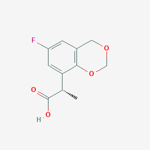 molecular formula C11H11FO4 B2810452 (2S)-2-(6-Fluoro-4H-1,3-benzodioxin-8-yl)propanoic acid CAS No. 2248188-28-3