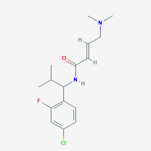 molecular formula C16H22ClFN2O B2810457 (E)-N-[1-(4-Chloro-2-fluorophenyl)-2-methylpropyl]-4-(dimethylamino)but-2-enamide CAS No. 2411324-27-9