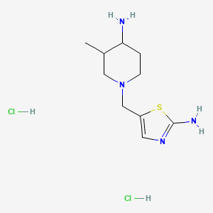 molecular formula C10H20Cl2N4S B2810463 5-[(4-Amino-3-methylpiperidin-1-yl)methyl]-1,3-thiazol-2-amine;dihydrochloride CAS No. 2138073-33-1