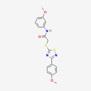 molecular formula C18H17N3O3S2 B2810464 N-(3-methoxyphenyl)-2-((3-(4-methoxyphenyl)-1,2,4-thiadiazol-5-yl)thio)acetamide CAS No. 864922-34-9