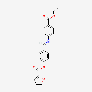 molecular formula C21H17NO5 B2810467 [4-[(4-Ethoxycarbonylphenyl)iminomethyl]phenyl] furan-2-carboxylate CAS No. 324580-65-6