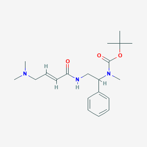 molecular formula C20H31N3O3 B2810475 Tert-butyl N-[2-[[(E)-4-(dimethylamino)but-2-enoyl]amino]-1-phenylethyl]-N-methylcarbamate CAS No. 2411338-04-8