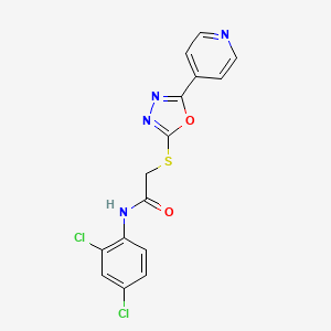 molecular formula C15H10Cl2N4O2S B2810477 N-(2,4-二氯苯基)-2-[(5-吡啶-4-基-1,3,4-噁二唑-2-基)硫代]乙酰胺 CAS No. 701930-83-8