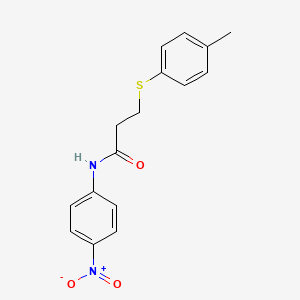 molecular formula C16H16N2O3S B2810479 N-(4-nitrophenyl)-3-(p-tolylthio)propanamide CAS No. 895466-58-7