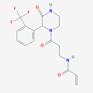 molecular formula C17H18F3N3O3 B2810482 N-[3-Oxo-3-[3-oxo-2-[2-(trifluoromethyl)phenyl]piperazin-1-yl]propyl]prop-2-enamide CAS No. 2197252-99-4