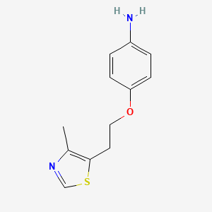 molecular formula C12H14N2OS B2810485 4-[2-(4-Methyl-1,3-thiazol-5-YL)ethoxy]aniline CAS No. 937607-47-1