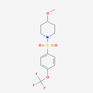 molecular formula C13H16F3NO4S B2810487 4-甲氧基-1-((4-(三氟甲氧基)苯基)磺酰基)哌啶 CAS No. 1234981-59-9