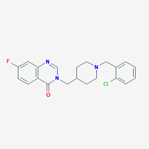 molecular formula C21H21ClFN3O B2810494 3-[[1-[(2-Chlorophenyl)methyl]piperidin-4-yl]methyl]-7-fluoroquinazolin-4-one CAS No. 2415632-22-1
