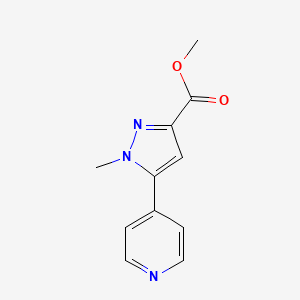 molecular formula C11H11N3O2 B2810495 甲基-1-甲基-5-(吡啶-4-基)-1H-吡唑-3-甲酸甲酯 CAS No. 1251371-17-1