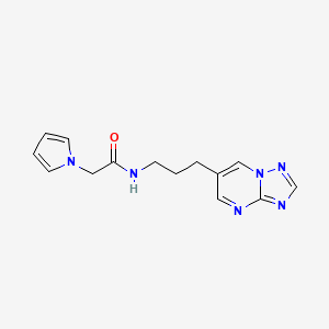 molecular formula C14H16N6O B2810497 N-(3-([1,2,4]噻唑并[1,5-a]嘧啶-6-基)丙基)-2-(1H-吡咯-1-基)乙酰胺 CAS No. 2034317-41-2