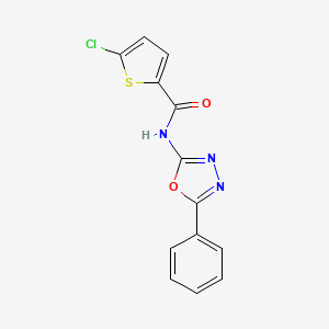 molecular formula C13H8ClN3O2S B2810506 5-氯-N-(5-苯基-1,3,4-噁二唑-2-基)噻吩-2-甲酰胺 CAS No. 865287-38-3