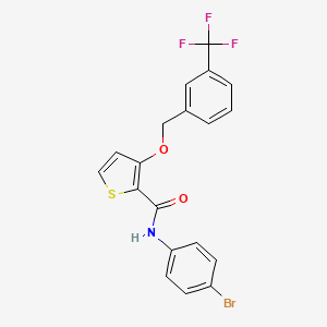 molecular formula C19H13BrF3NO2S B2810509 N-(4-bromophenyl)-3-{[3-(trifluoromethyl)benzyl]oxy}-2-thiophenecarboxamide CAS No. 344273-12-7