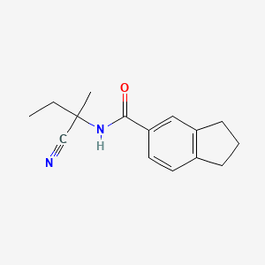 molecular formula C15H18N2O B2810514 N-(1-cyano-1-methylpropyl)-2,3-dihydro-1H-indene-5-carboxamide CAS No. 1252502-23-0
