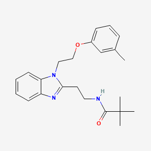 molecular formula C23H29N3O2 B2810515 2,2-dimethyl-N-(2-{1-[2-(3-methylphenoxy)ethyl]-1H-benzimidazol-2-yl}ethyl)propanamide CAS No. 872347-17-6