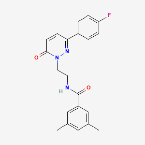 molecular formula C21H20FN3O2 B2810519 N-(2-(3-(4-fluorophenyl)-6-oxopyridazin-1(6H)-yl)ethyl)-3,5-dimethylbenzamide CAS No. 921530-91-8