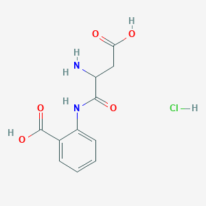 molecular formula C11H13ClN2O5 B2810521 2-[(2-氨基-3-羧基丙酰基)氨基]苯甲酸；盐酸盐 CAS No. 2460756-20-9