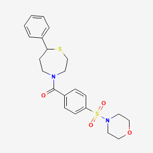 molecular formula C22H26N2O4S2 B2810526 (4-(Morpholinosulfonyl)phenyl)(7-phenyl-1,4-thiazepan-4-yl)methanone CAS No. 1797028-72-8