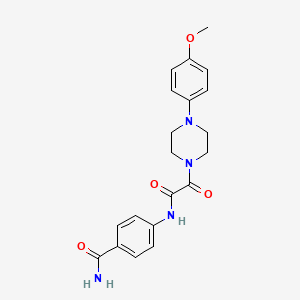 molecular formula C20H22N4O4 B2810528 4-(2-(4-(4-Methoxyphenyl)piperazin-1-yl)-2-oxoacetamido)benzamide CAS No. 920366-40-1