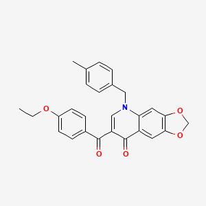 molecular formula C27H23NO5 B2810529 7-(4-ethoxybenzoyl)-5-(4-methylbenzyl)[1,3]dioxolo[4,5-g]quinolin-8(5H)-one CAS No. 904433-47-2
