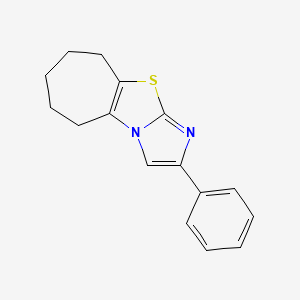 molecular formula C16H16N2S B2810537 2-phenyl-6,7,8,9-tetrahydro-5H-cyclohepta[d]imidazo[2,1-b][1,3]thiazole CAS No. 866009-53-2