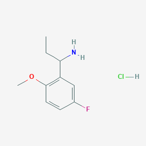 molecular formula C10H15ClFNO B2810538 1-(5-Fluoro-2-methoxyphenyl)propan-1-amine hydrochloride CAS No. 2126160-55-0
