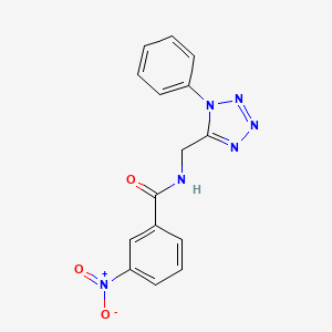 molecular formula C15H12N6O3 B2810540 3-nitro-N-((1-phenyl-1H-tetrazol-5-yl)methyl)benzamide CAS No. 897615-04-2