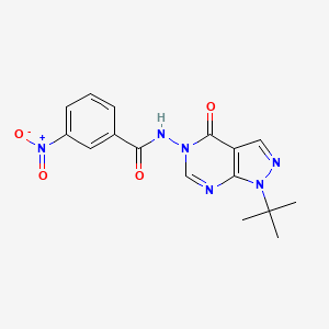 molecular formula C16H16N6O4 B2810547 N-(1-(叔丁基)-4-氧代-1H-吡唑并[3,4-d]嘧啶-5(4H)-基)-3-硝基苯甲酰胺 CAS No. 899995-46-1