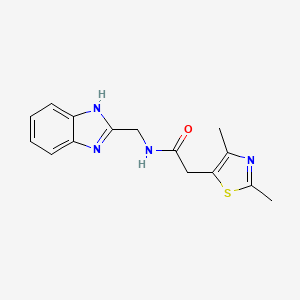 molecular formula C15H16N4OS B2810550 N-((1H-苯并咪唑-2-基)甲基)-2-(2,4-二甲基噻唑-5-基)乙酰胺 CAS No. 1207021-46-2